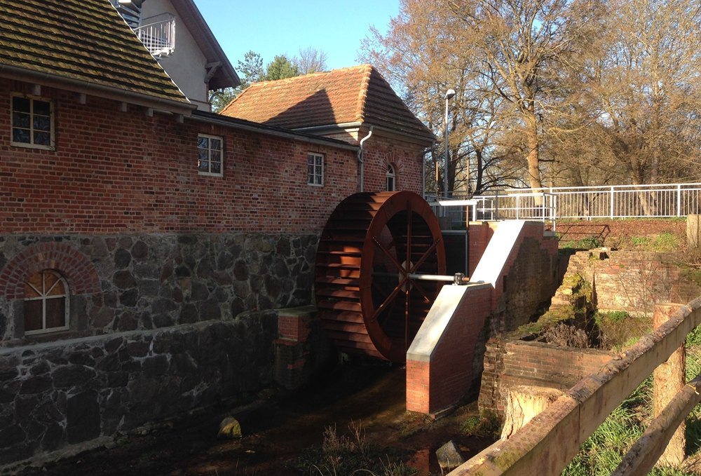 Wasserschaurad und Mühlenflies an der Bolter Mühle, © TDG Rechlin mbH