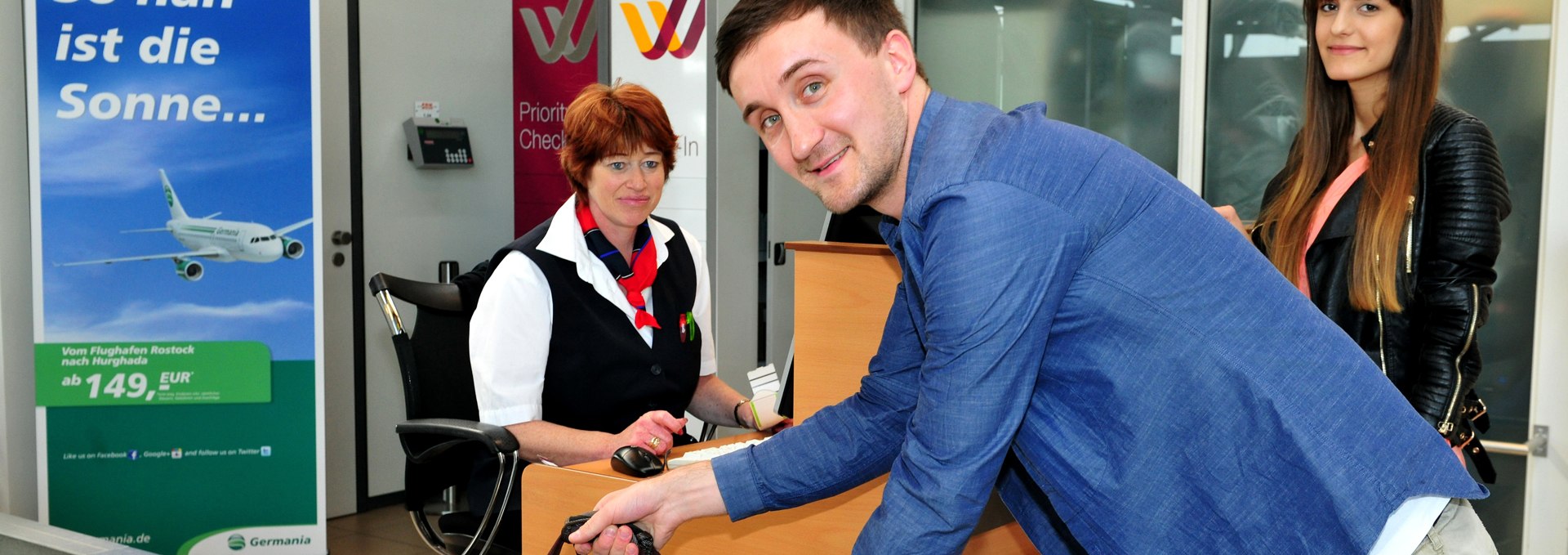 Check-In am Flughafen Rostock-Laage, © Flughafen Rostock-Laage / angelikaheim