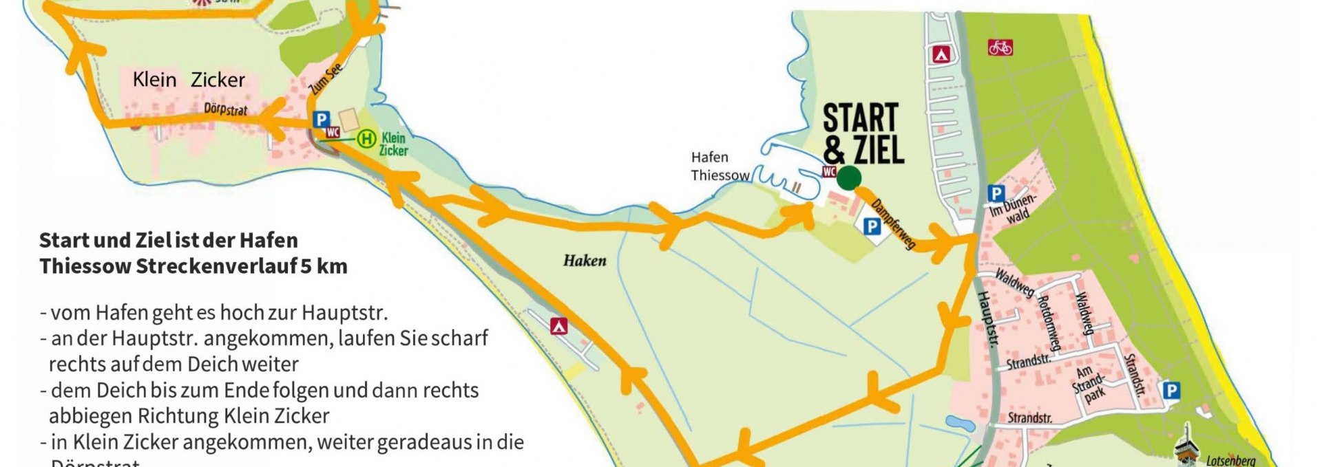 5km-Streckenplan-quadrat, © Kurverwaltung Mönchgut