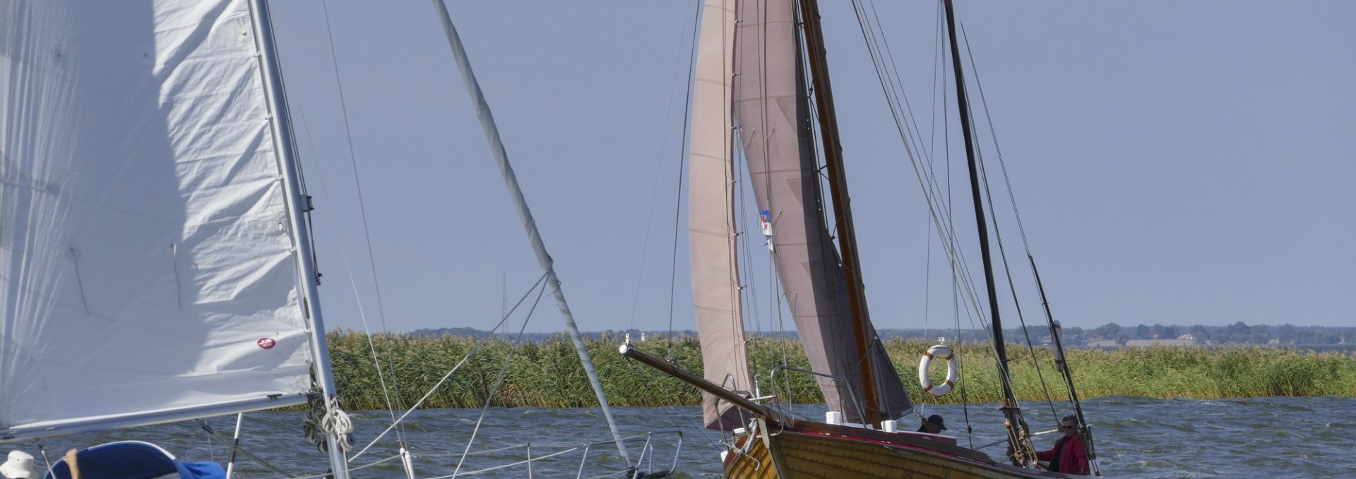 Segeln auf dem Stettiner Haff und die Küste Usedoms in Sicht, © TMV/cross media redaktion