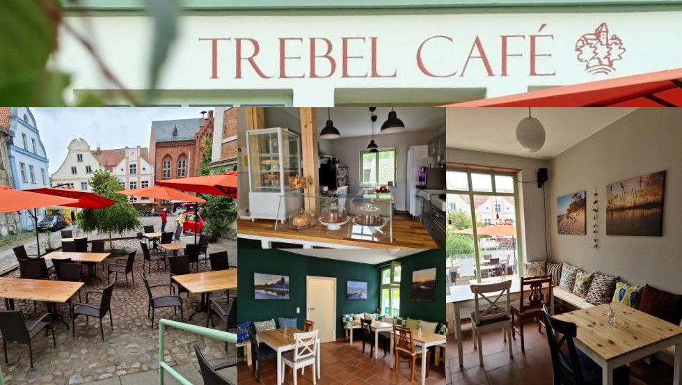 Direkt am Markt von Tribsees lädt das Trebel Café zu Kuchen, Eis, Cocktails und mehr ein., © Trebel Café