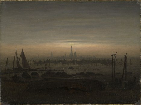Heimat, Hafen und Moor, © Caspar David Friedrich, Greifswald im Mondschein, 1817, Nationalmuseum Oslo