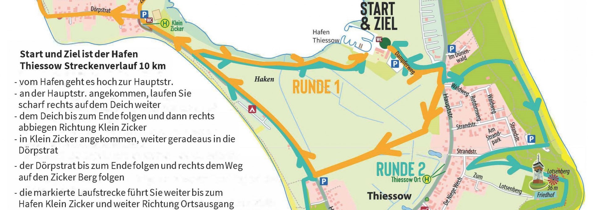 10km-Streckenplan-quadrat, © Kurverwaltung Mönchgut