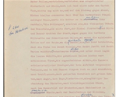 „Von hier sah der Maler die Stadt.“ Wolfgang Koeppen und Caspar David Friedrich, © Aus dem Nachlass, Wolfgang-Koeppen-Archiv