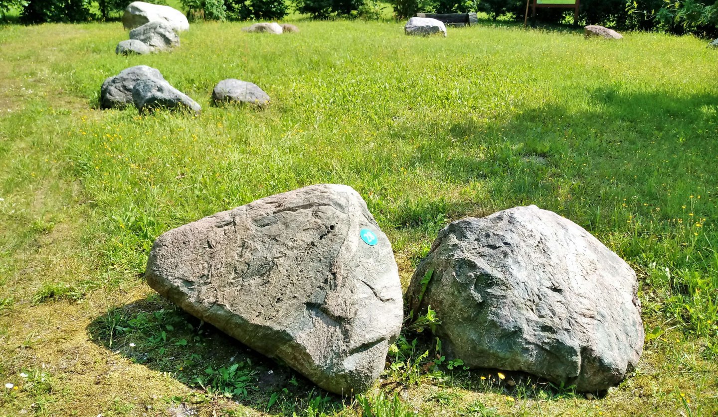 Es gibt 32 Findlinge (aktuell) im Garten. An den Steinen sind Nummern aufgebracht und eine Tafel erklärt Ihnen Anhand der Nummer, um was für einen Stein es sich handelt., © Wolfgang Mamat