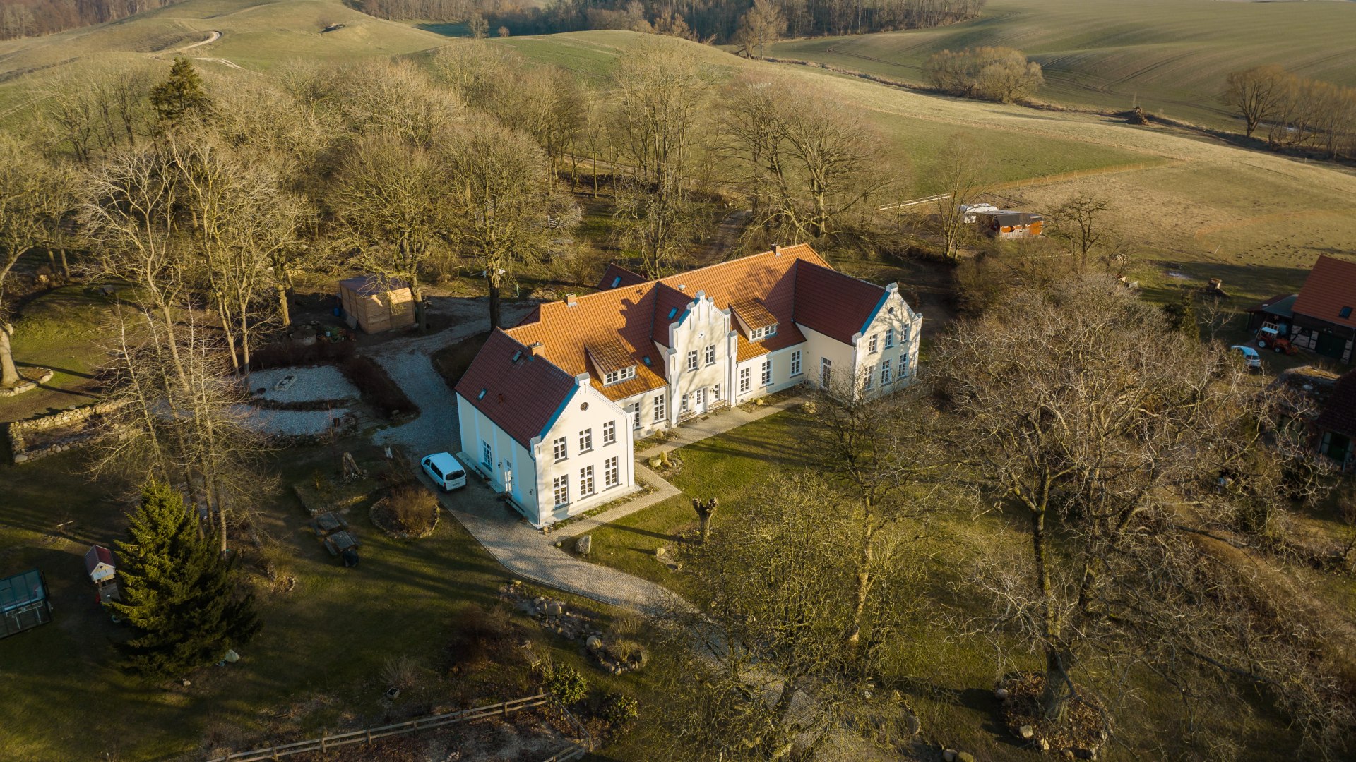 mit direktem Blick auf das Recknitztal beim Sonnenuntergang, © TMV/Gross