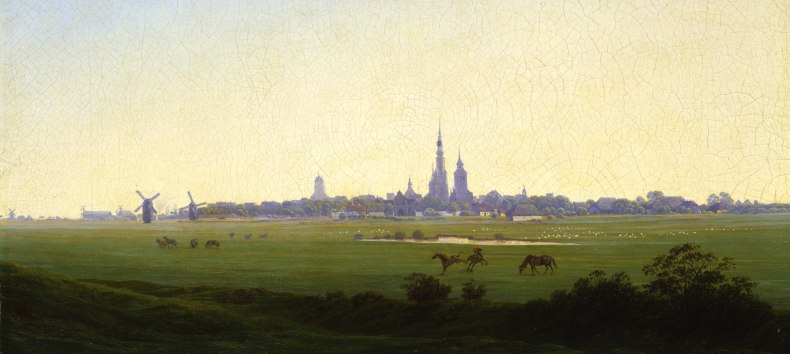 Caspar David Friedrich, Wiesen bei Greifswald, 1821/22 © Hamburger Kunsthalle/bpk, Foto: Elke Walford, © © Hamburger Kunsthalle/bpk, Foto: Elke Walford