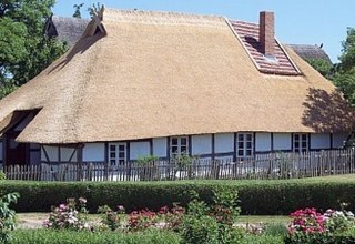 Reetdachkate in Klocksdorf im Sommer, © Ferien in der Reetdachkate/Koop