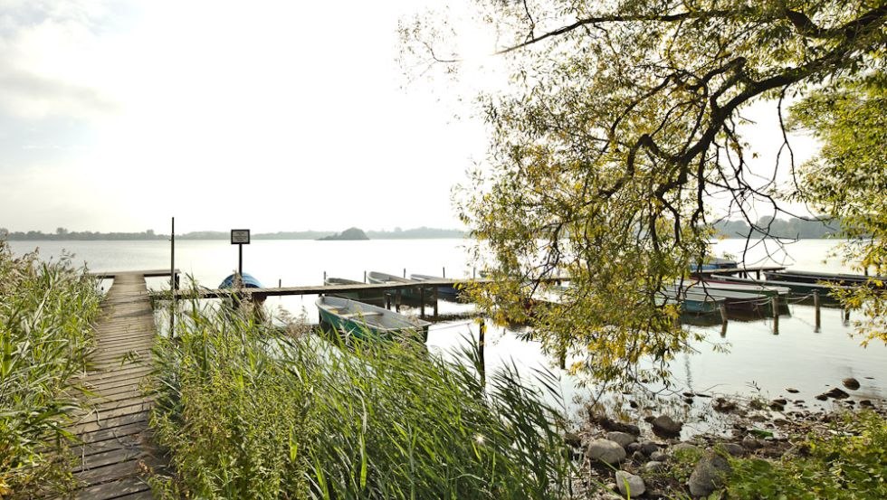 Lassen Sie sich im Restaurant verwöhnen und genießen Sie den Blick auf das Wasser, © Fischhaus am Schaalsee