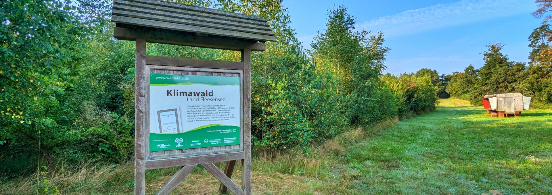 Klimawald Fleesensee Infotafel, © Landesforst MV