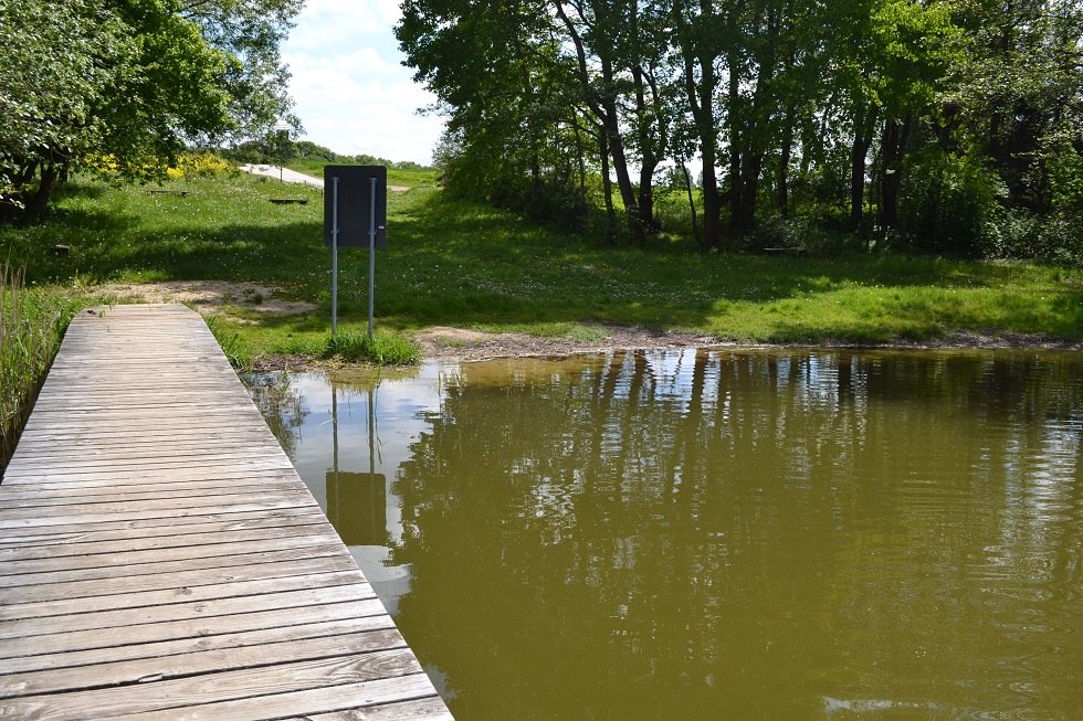 Badesteg im Blick auf die Liegewiese, © Lutz Werner