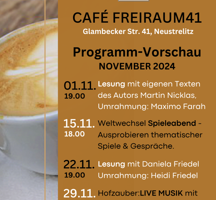 Programm Vorschau Café Freiraum, © Anne Ammerstorfer