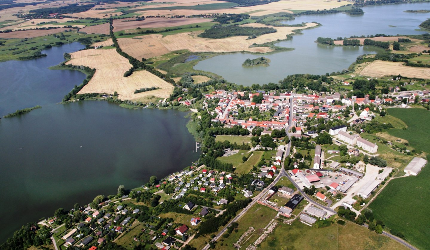 Fürstenwerder mit dem Großen See und dem Dammsee, © Tourismusverein Fürstenwerder