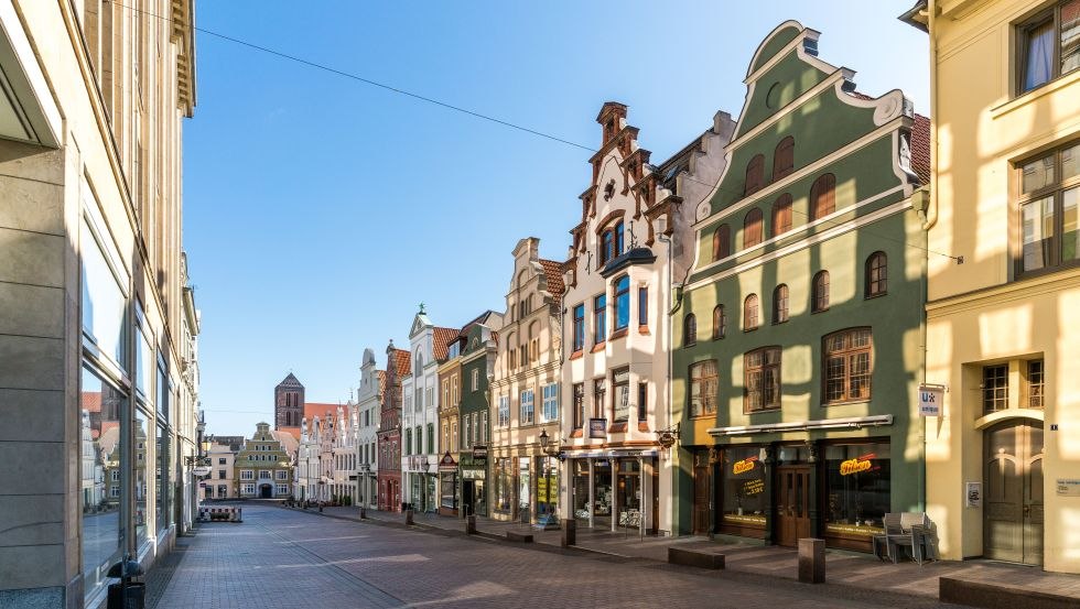 Giebelhäuser in der Krämerstraße in Wismar, © TZ Wismar, Alexander Rudolph