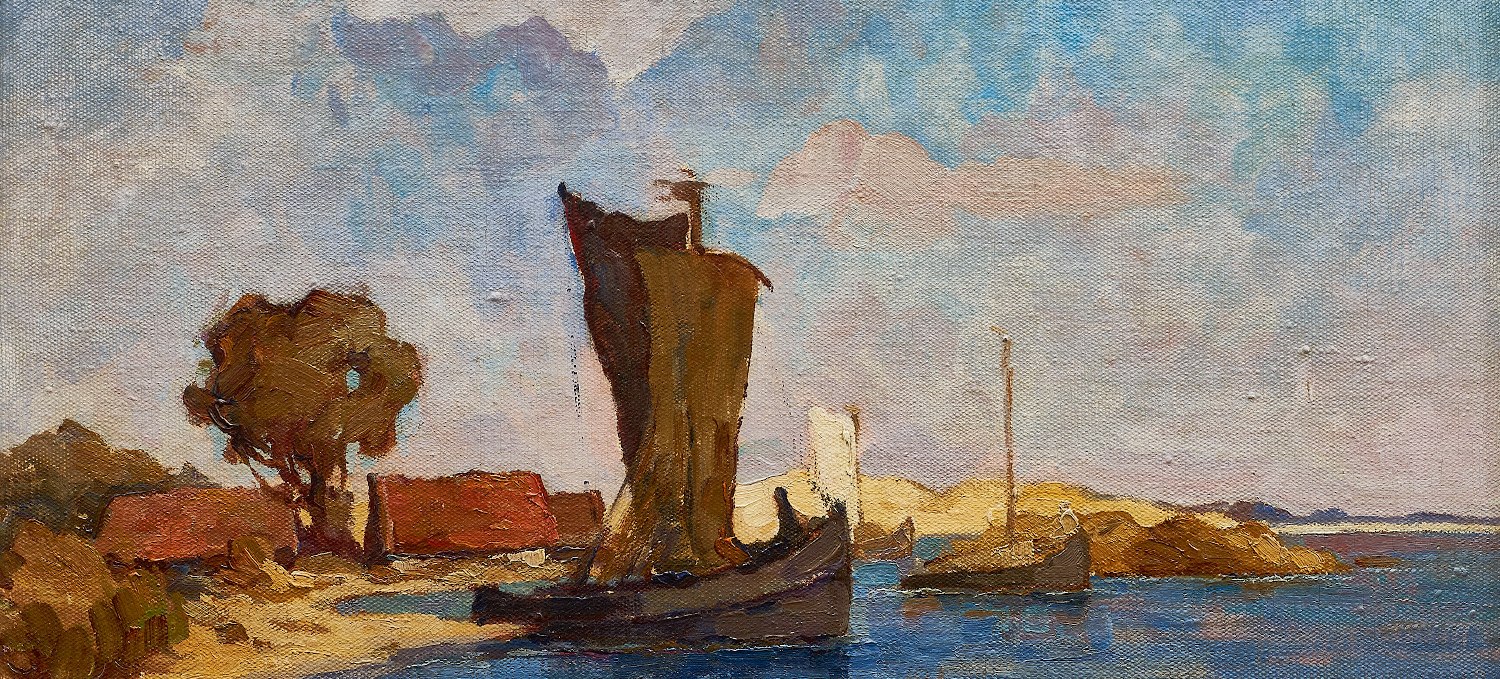 Impression am Haff um 1932, Öl auf Leinwand, Sammlung Dr. Bernd Schimpke, Hamburg, © Dr. Eike Knopf