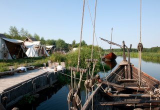 Slawenboote auf der Uecker am Ukranendorf, © Leo Seidel