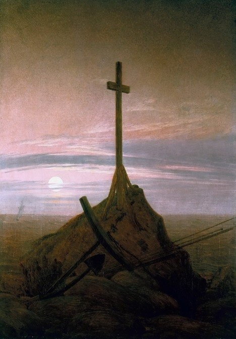 Romantische Melancholie. Über den Zusammenhang zwischen Kunst und Melancholie, © Caspar David Friedrich, Kreuz an der Ostsee, um 1815 © Stiftung Preußische Schlösser und Gärten Berlin-Brandenburg