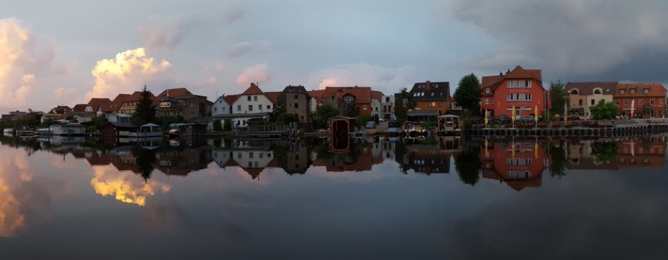 Aussicht auf die Malchower Altstadtinsel, © Pension am See