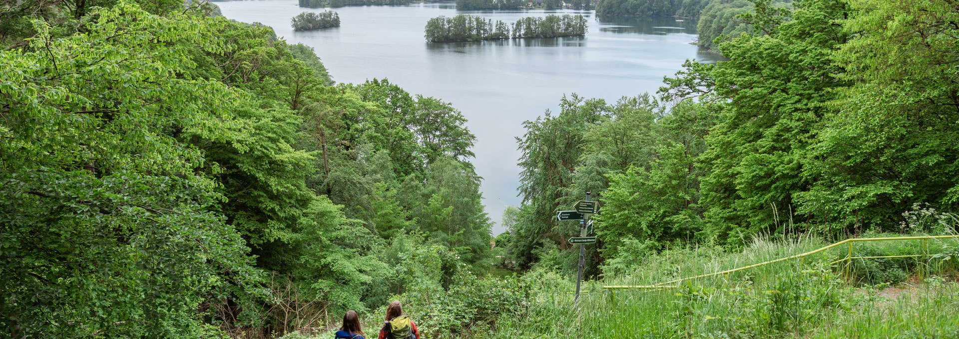 Wandern auf dem Naturparkweg am Aussichtspunkt Reiherberg, © TMV/Gross