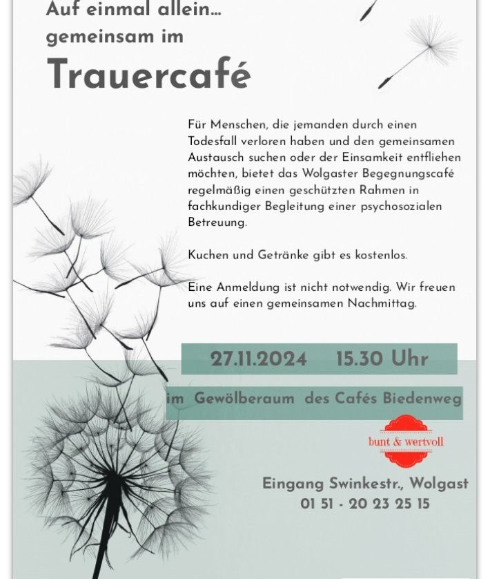 Trauercafé, © Bildungscampus M-V e.V.