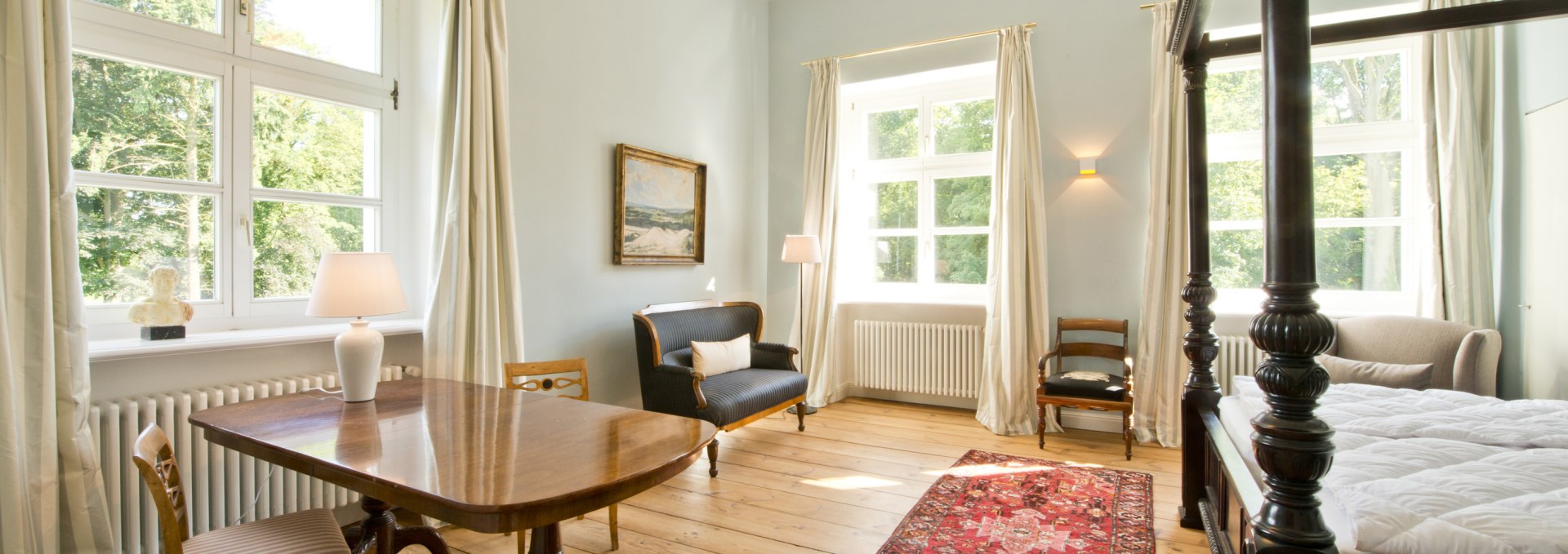 Schlafzimmer Appartement Ermland im Schloss Retzow, © DOMUSImages