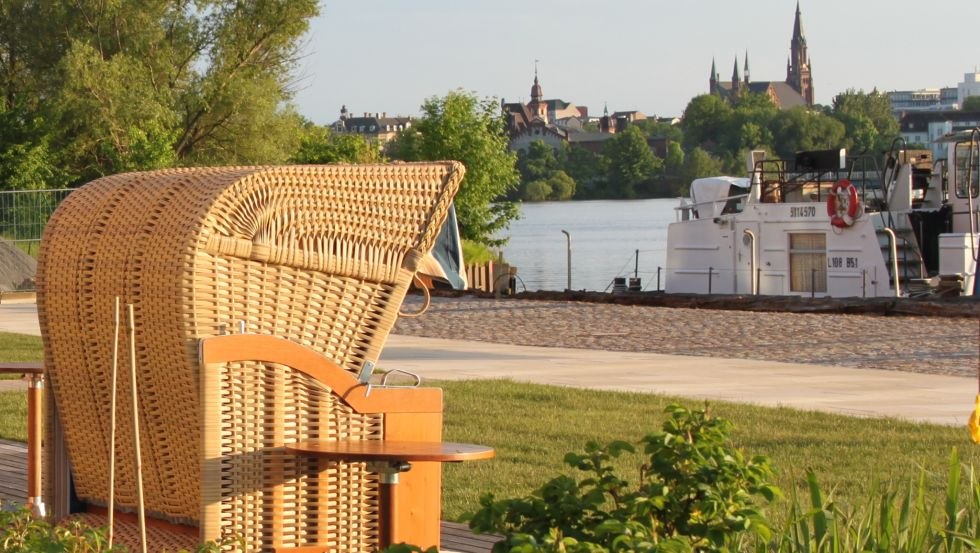 Strandkörbe zur Besinnung, © Hotel Speicher am Ziegelsee