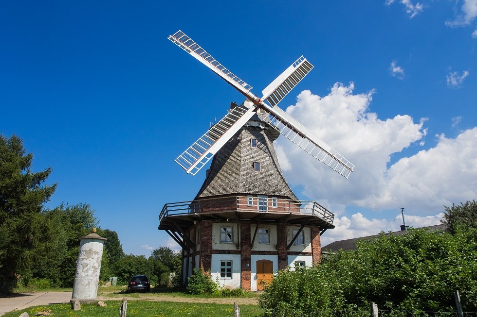 Mühle Lichtenhagen Dorf - frontal, © Frank Burger