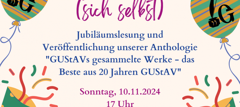 Flyer zur Lesung und Anthologieveröffentlichung, © GUStAV / Dennis Quadt / Lark M. Toda