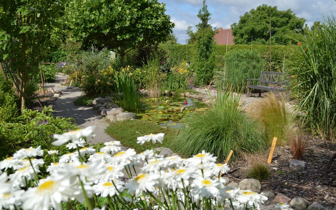 Ruhige Sitzgelegenheit am Gartenteich, © Kevin Hager (Baumschule Hager)