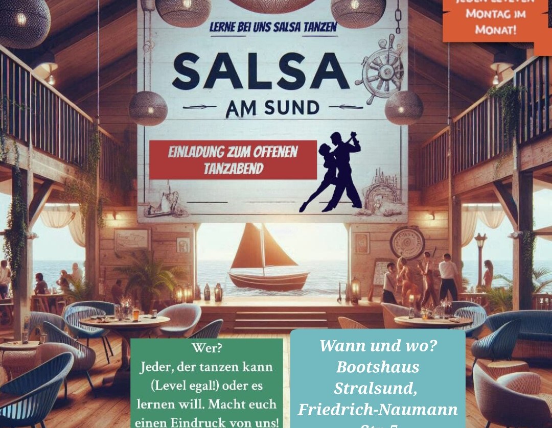 Offener Tanzabend mit "Salsa-am-Sund" im Bootshaus Stralsund, © salsa-am-sund