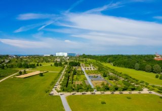 Blick auf den Bürgerpark in Wismar vom Aussichtsturm aus, © Frank Burger