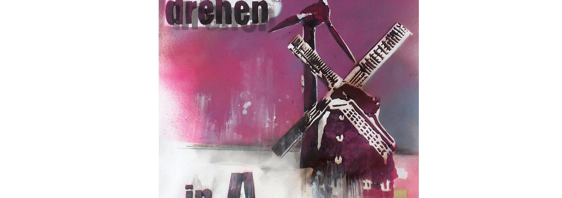 „Frei drehen in A.“, Acryl, Spraylack, © Hans-Peter Stark/Tobias Falberg