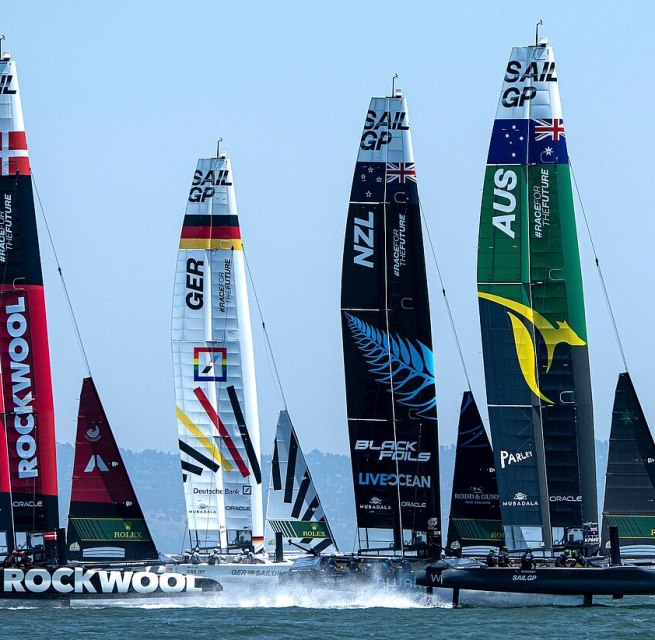 Segelboot rennen beim SailGP, © Ricardo Pinto for SailGP