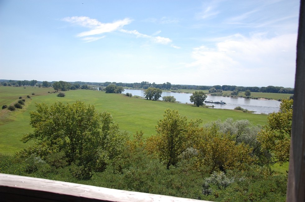 Vom Aussichtsturm aus kann man auf die Elbe als ehemalige Grenze blicken., © Gabriele Skorupski