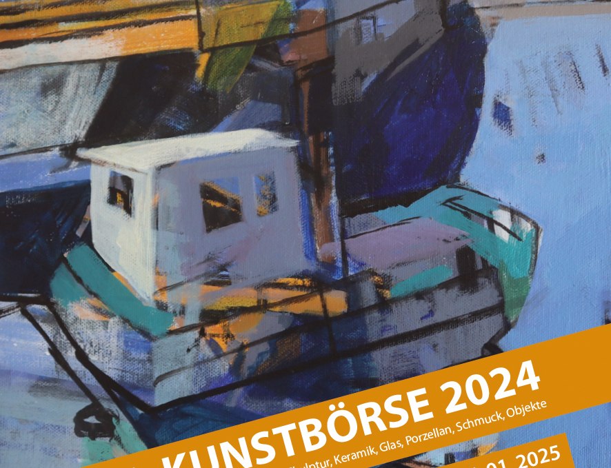 Ausschnitt aus einem Bild von Karin Wurlitzer »Greifswalder Hafen«, © Kunstverein Wiligrad