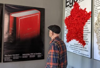 Herr Gunter Rambow in seinem Atelier, © Heiko Grunzig