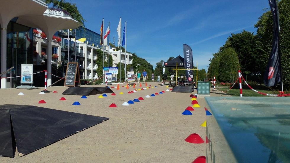 MeckSeg mit dem Parcours zu Gast beim Gesundheitstag auf Usedom, © MeckSeg/Baugatz