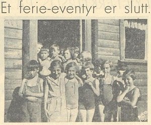 „Ein Ferienabenteuer ist vorbei“ Arbeiderbladet, 9. August 1938. Die Wienerkinder im Ferienheim Bærum kurz vor ihrer geplanten Abreise., © Nasjonalbiblioteket CC BY-NC 4.0