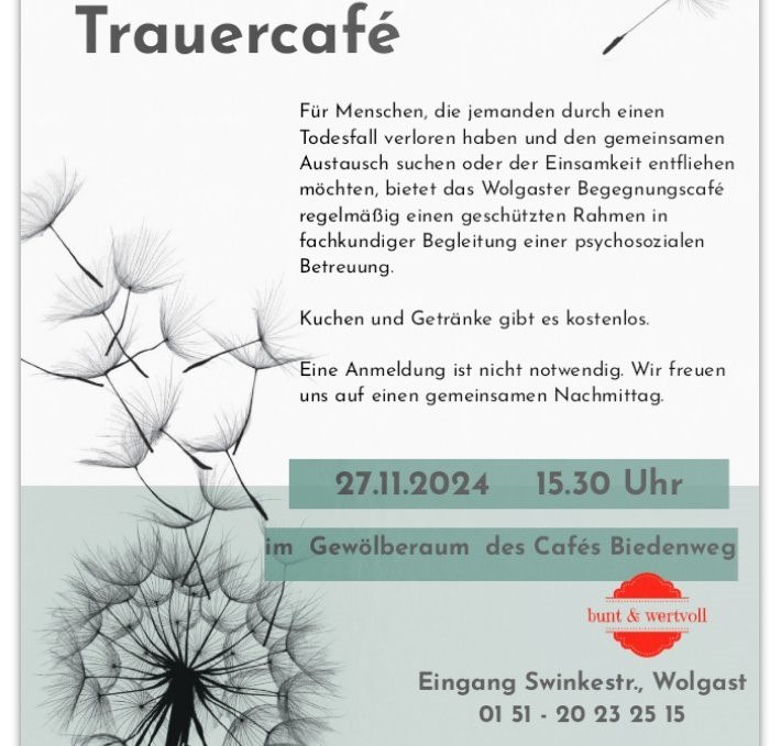 Trauercafé, © Bildungscampus M-V e.V.