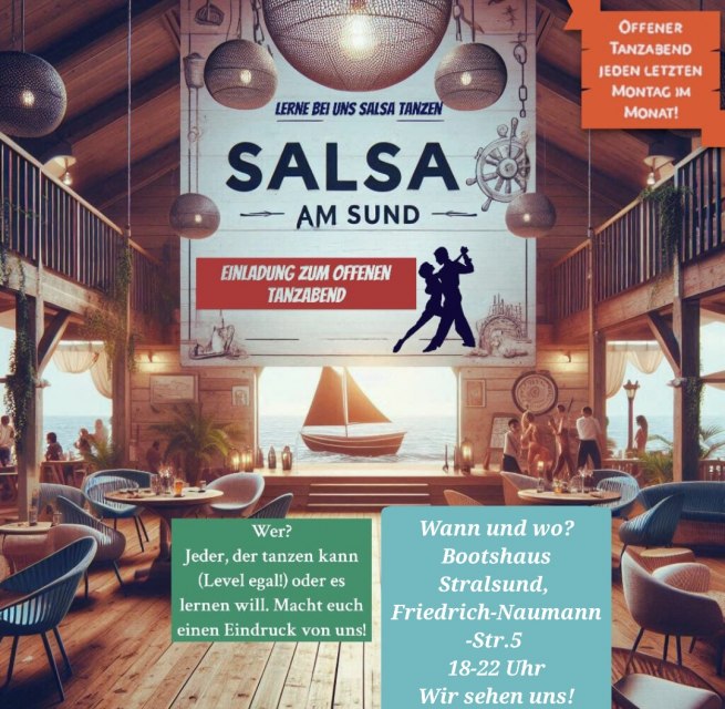 Offener Tanzabend mit "Salsa-am-Sund" im Bootshaus Stralsund, © salsa-am-sund