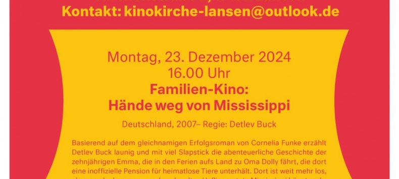 Ankündigung zum Familienkino 23.12.24 ,16 Uhr, © Bresgott