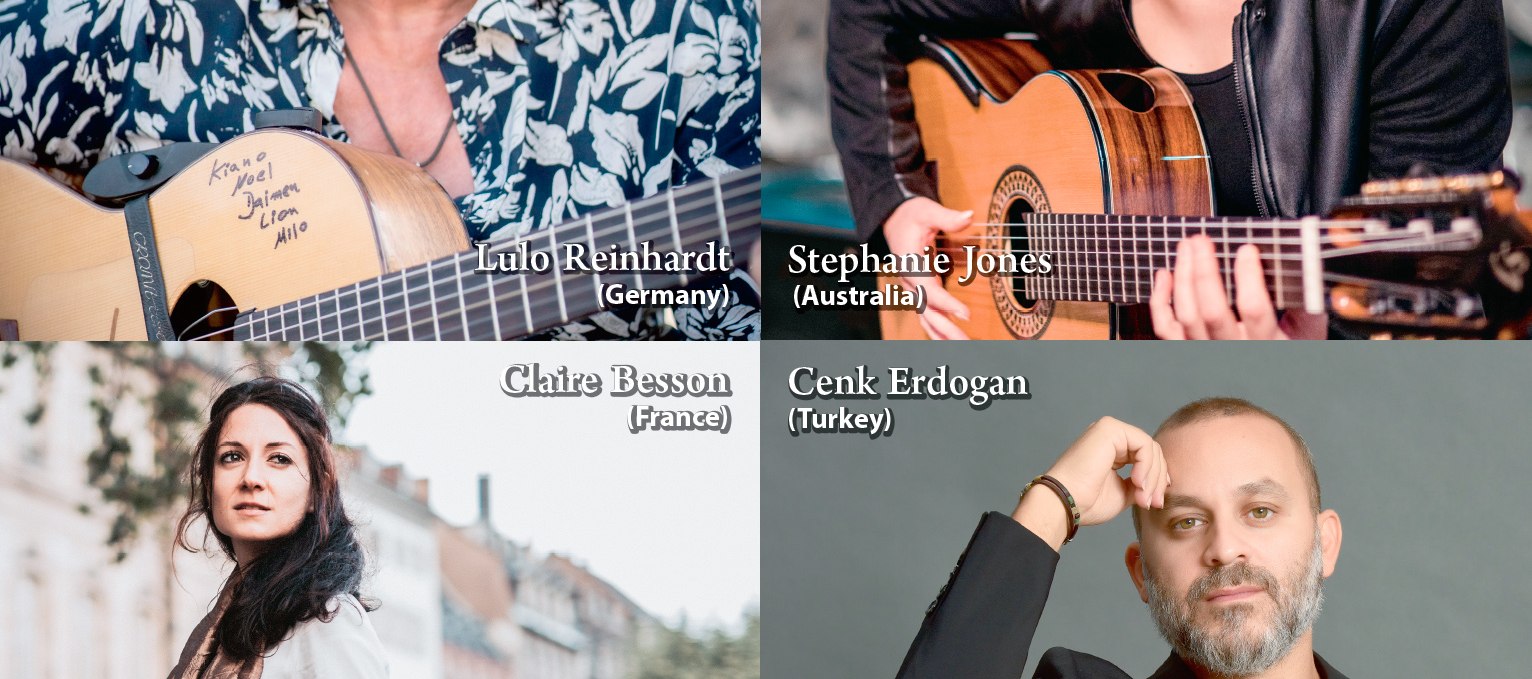 feat. LULO REINHARDT (Deutschland), CLAIRE BESSON (Frankreich), CENK ERDOGAN (Türkei), STEPHANIE JONES (Australien), © Lulo Reinhard