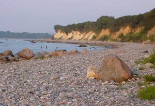 Steinstrand bei Glowe entlang niedriger Steilufer, © Tourismuszentrale Rügen