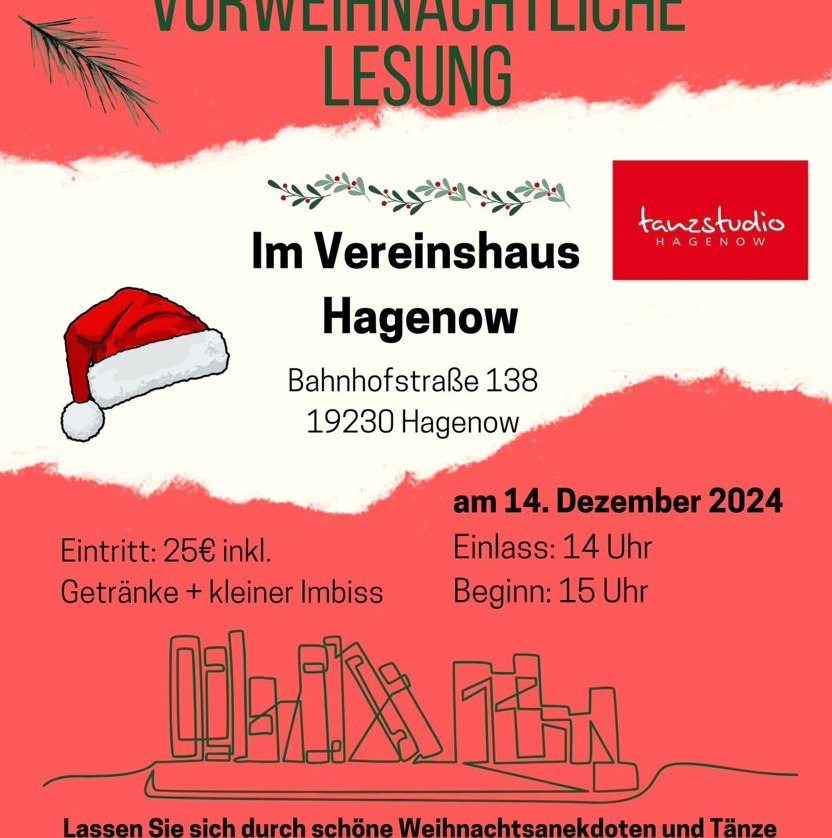 Vorweihnachtliche Lesung im Vereinshaus Hagenow, © Tanzstudio Hagenow e.V.