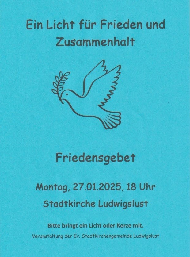 Friedensgebet, © Ev. Stadtkirchengemeinde Ludwigslust