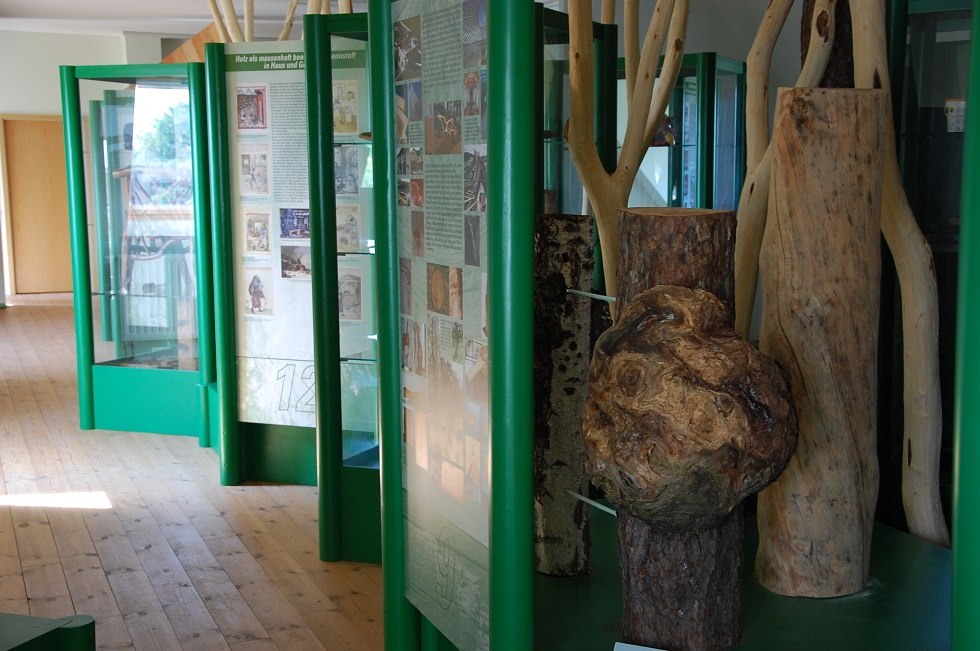 Der Rohstoff Holz steht im Mittelpunkt der Ausstellung des "Haus des Waldes"., © Gabriele Skorupski