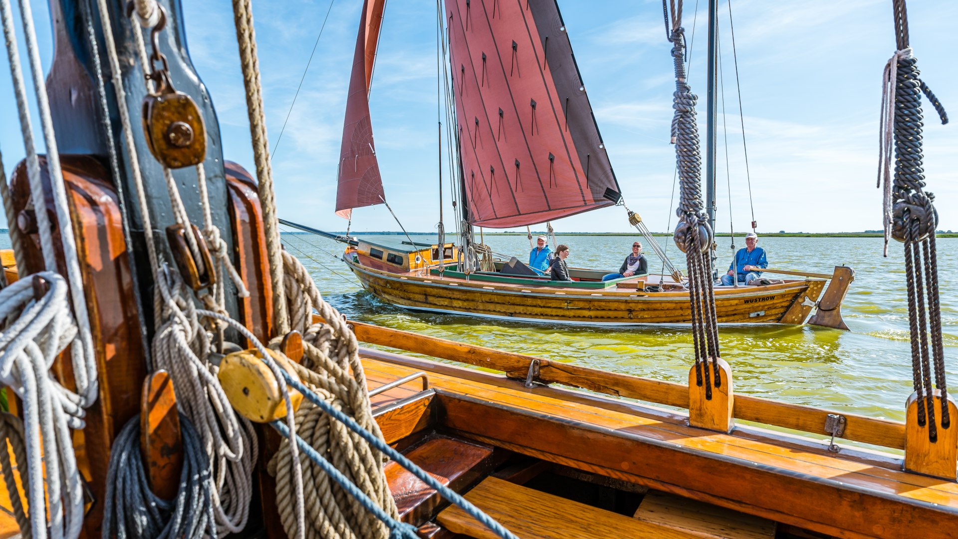 Zeesboote auf dem Bodden, © TMV/Tiemann