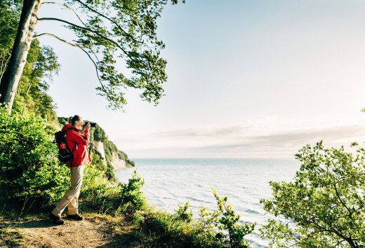 Atemberaubender Blick auf die Ostsee von der Kreideküste im Nationalpark Jasmund auf der Insel Rügen, © TMV/Roth