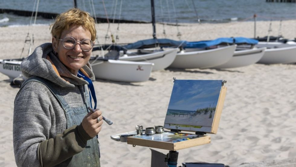 Teilnehmerin beim Freien Malen des Plein Air Festivals in Kühlungsborn, © Frank Koebsch