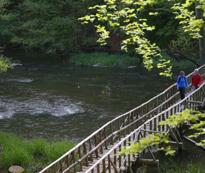 Trockenen Fußes gelangt man über eine Holzbrücke auf die andere Uferseite., © TMV/outdoor-visions.com